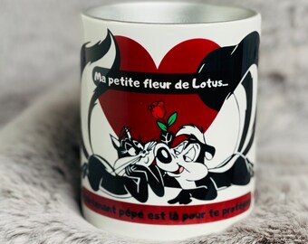 Tasse pépé le putois et Pénélope la chatte