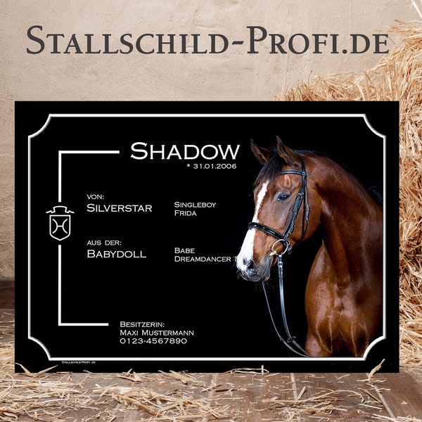 Stallschild | Boxenschilder für Pferde | Shadow