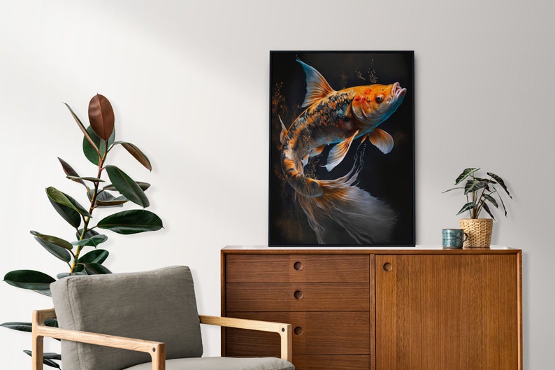 Koi Fish Art Large Wall Art Koi Fish Koi Fish Painting Koi Etsy