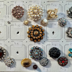 Gemstone Buttons Vintage Sparkle Rhinestone Paste Antique Assorted Sold Seperately