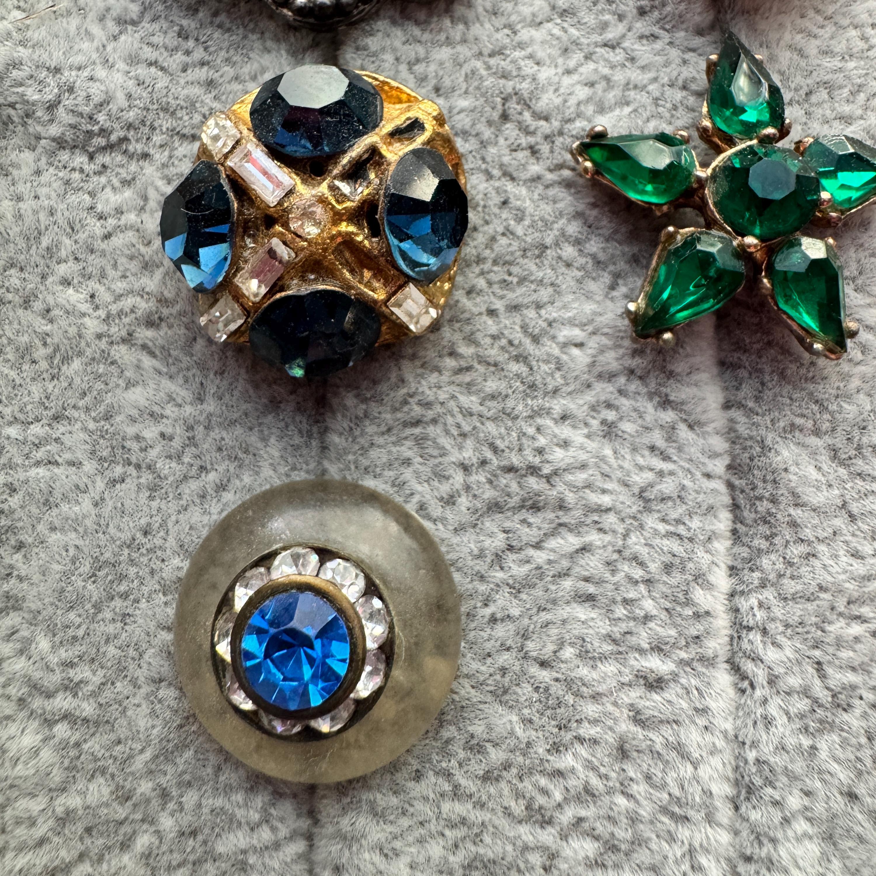 Stone For Button Color Gemstone Buttons Vintage Color Emerald Saphire Sparkle Rhinestone Paste ...