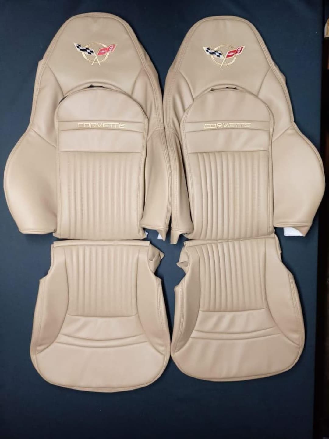C5 Corvette Sports Seat Cover Synthetic Leather Light Oak year 1997 to