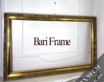 Extra Large Vintage Gold Ornate Frame: Elegant French-Style Wall Framework