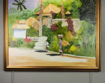 Original Oil Painting by N.G. Reynolds – Thailand Landscape, Framed (86 x 70 cm)