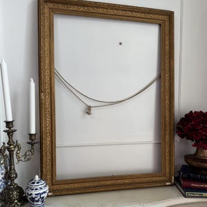 Large Antique Gilt Frame – Ornate French Baroque Wall Decor 91x67cm, Vintage Portrait Print, Aged Collectible Statement Home Art