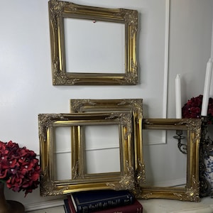 Vintage Ornate Gold Gilt Frame Set | French Style Gallery Wall Decor with Matching Frames