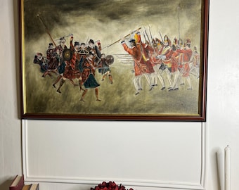 Large Oil Painting by N.G. Reynolds- UK Artist - Shadows of War  ( 81 x 56 cm