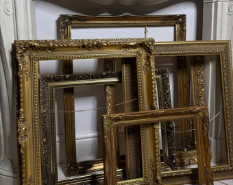 Custom Vintage Gallery Wall Styling Service with French , Gold Ornate Gilt Frames- Bespoke Gallery