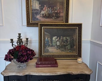 Frank Moss Bennett & Margaret Dovaston – Antique Framed lintograph Print Set (Matching Frames)