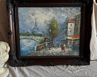 Large René Thomsen Oil Painting | French Impressionist | Knife Original Oil on Canvas