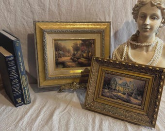 Thomas Kinkade  Brushwork Collection, Textured Lithograph , Ornate Frame Art
