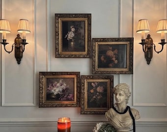 Belvoir Floral Gold Frame Set • Ornate Vintage Gallery Wall • Antique Style Decor