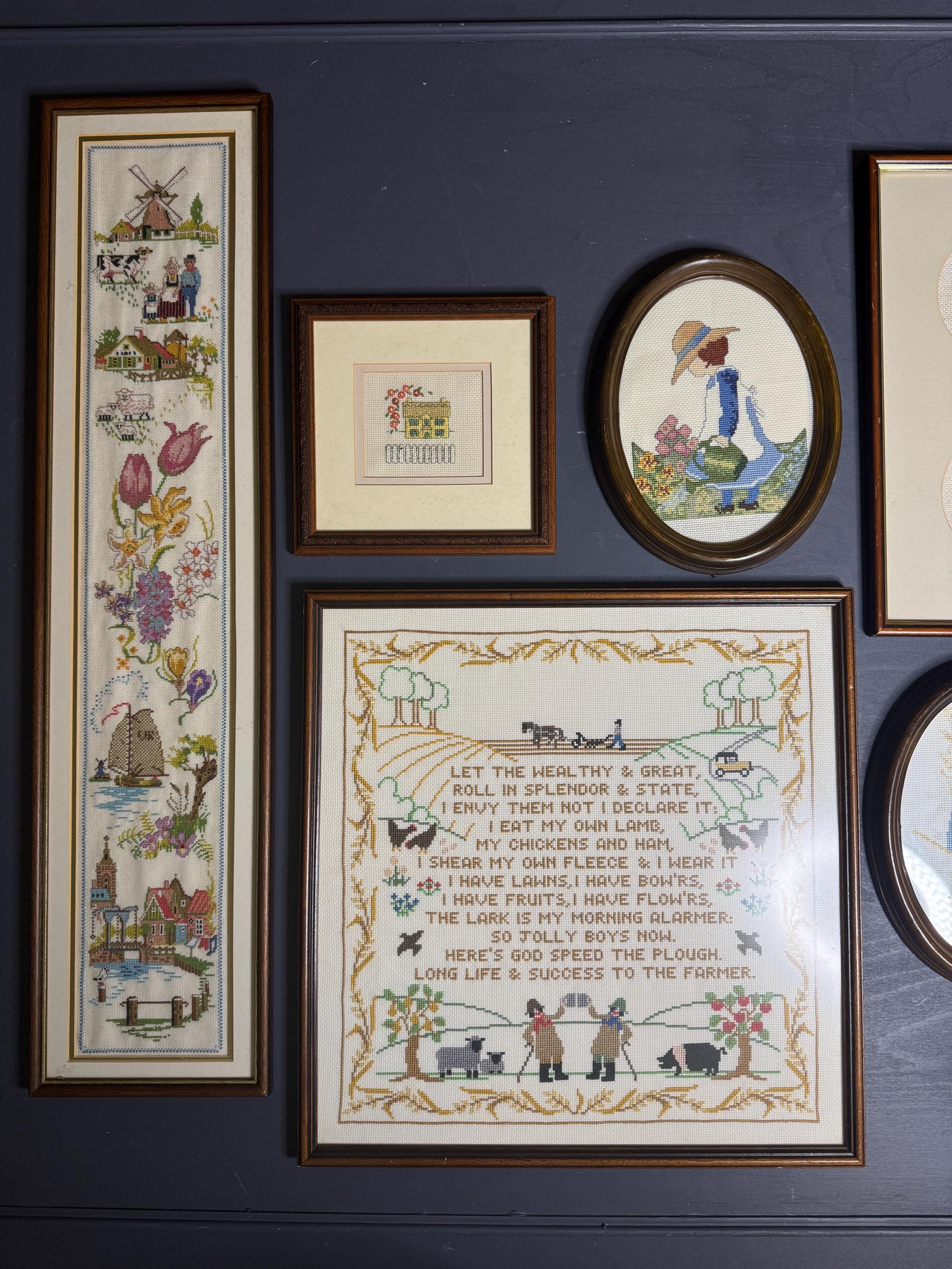 Vintage Hand-stitched Embroidery Gallery Wall Art Set  display picture 1