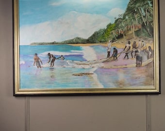 Large Oil Painting by N.G. Reynolds- UK Artist - Thailand Part 4 ( 83 x 58 cm )