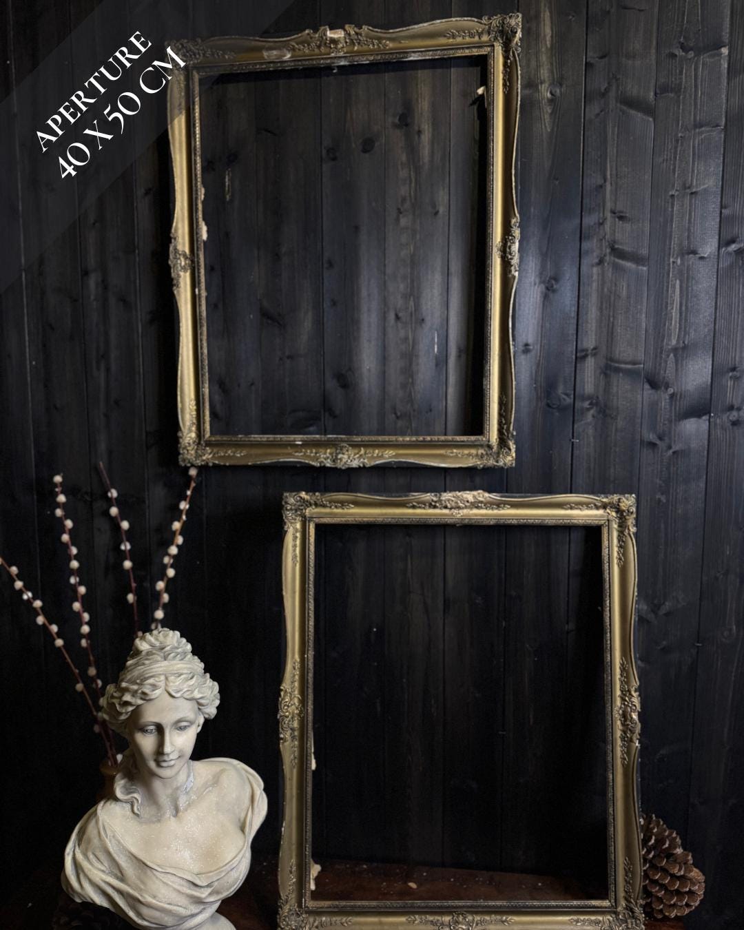 Matching Frames Antique Gold Ornate Frame Pair Collection | European Matching Frames ...