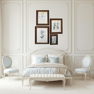 Vintage Floral Gallery Wall Set: Gold Framed Botanical Prints