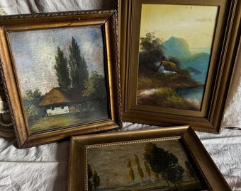 Antique Oil Painting Collection – Choose Your Favourite – Moody Landscape Wall Arts