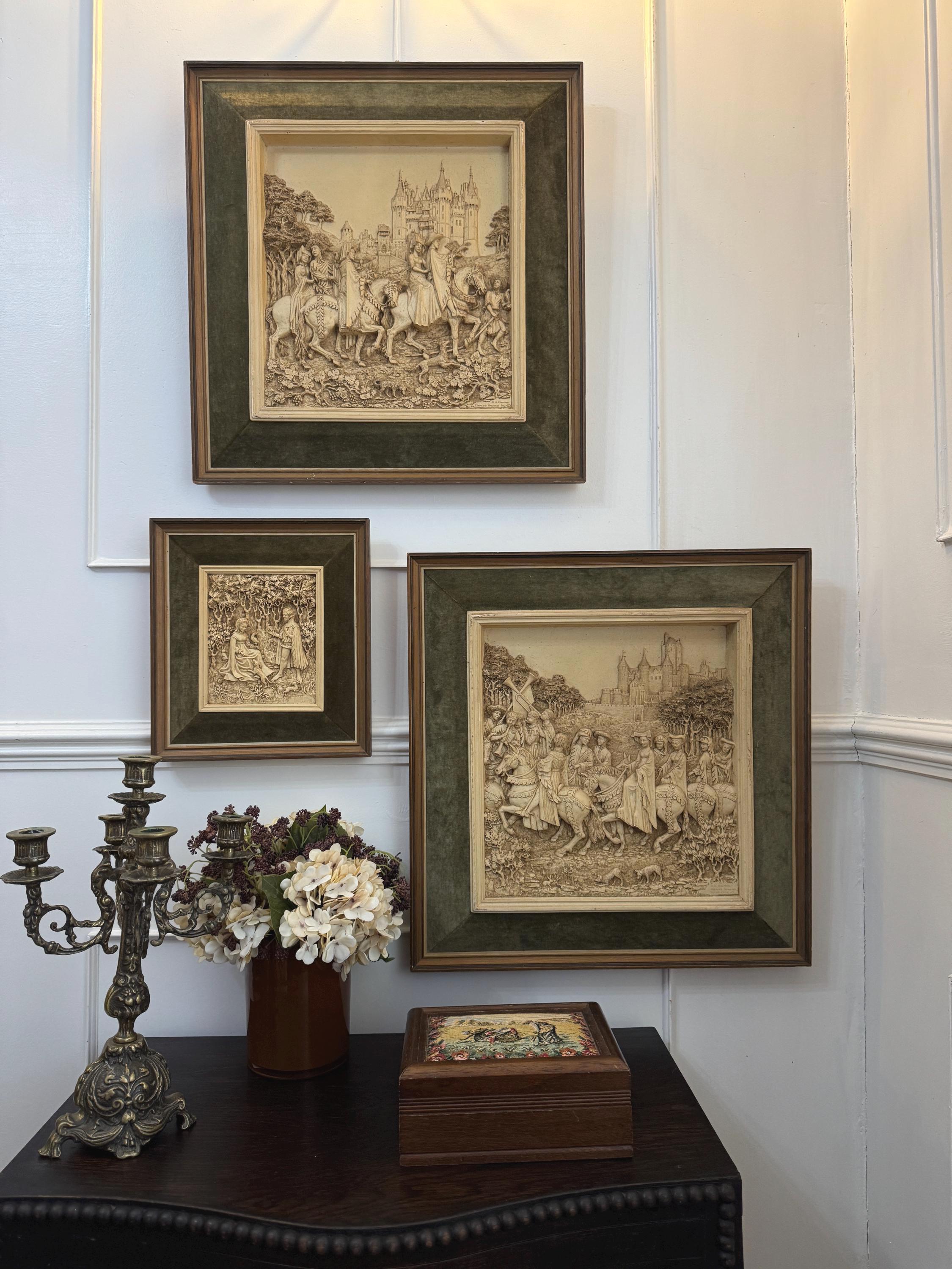 エドワード３世 レリーフ壁掛け彫刻 チョークウェア マーカス・デザイン社アーマー Vintage Marcus Designs 3D Woodland Plaque Gallery Wall: D.H.