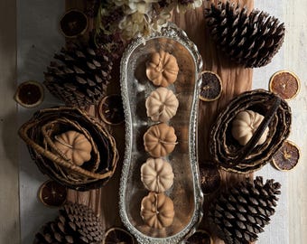 Autumn Pumpkin Candle Gift Set: Soy Wax, 4 Autumn Scents, Rustic Fall Home Decor