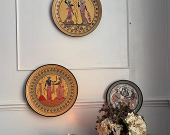 Vintage Hand-Painted Greek Collectable Wall Plates