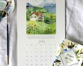 A 2025 Charming European inspired 2025 Watercolor Calendar