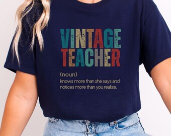 Vintage Teacher Noun Shirt Unisex Gildan Back To School Tee