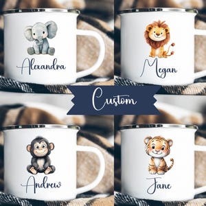 Custom Kids Camping Mug 12oz Cute Animals Personalized kids gift Birthday or Party Gift, Mug for Girls, Mug for Boys, Kids Mug