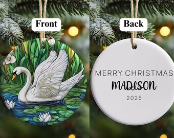 Hallmark Keepsake Ornament Di Natale 2024 – Cigno Reale In Plastica, Regalo Per Amanti Della Natura E Coppie, 6,9x8,9x8,4 Cm
