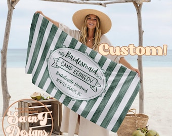 Custom Camp Bachelorette Party Matching Mink-Cotton Towels Bridesmaids Bride to Be