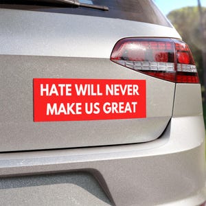 Hate will never make us great automagneet 10&quot; x 3&quot; verkiezing democraat blauwe golf vrouwen stembumper reproductieve rechten Kamala Harris Walz