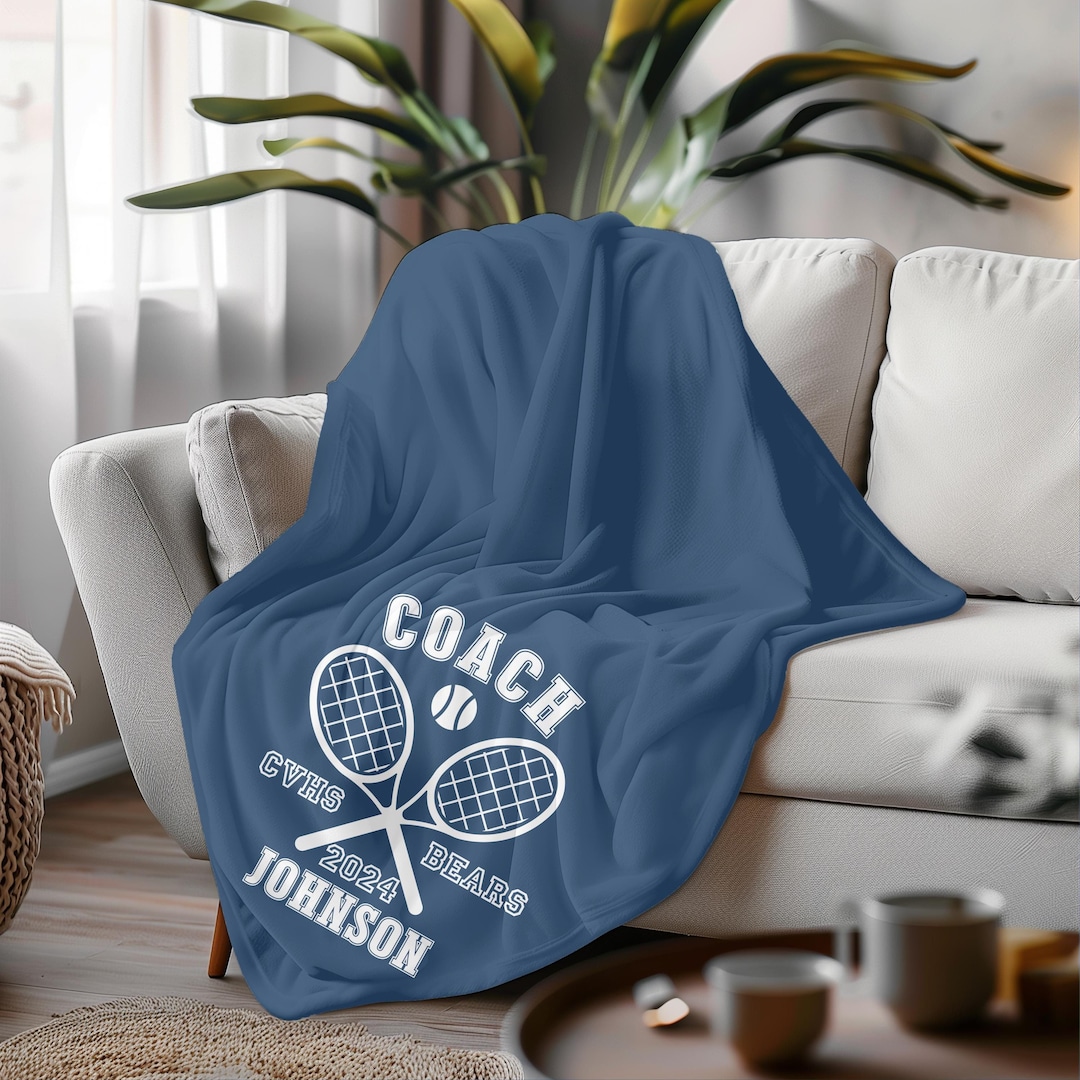 Personalized Tennis Coach Blanket Custom Soft Velveteen Plush Gift for ...