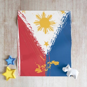Filipino Throw Blanket, Philippines Flag, Gift for Filipina, Filipino, Gift for Philippine-American, Philippines Flag, Pinoy Pinay Art