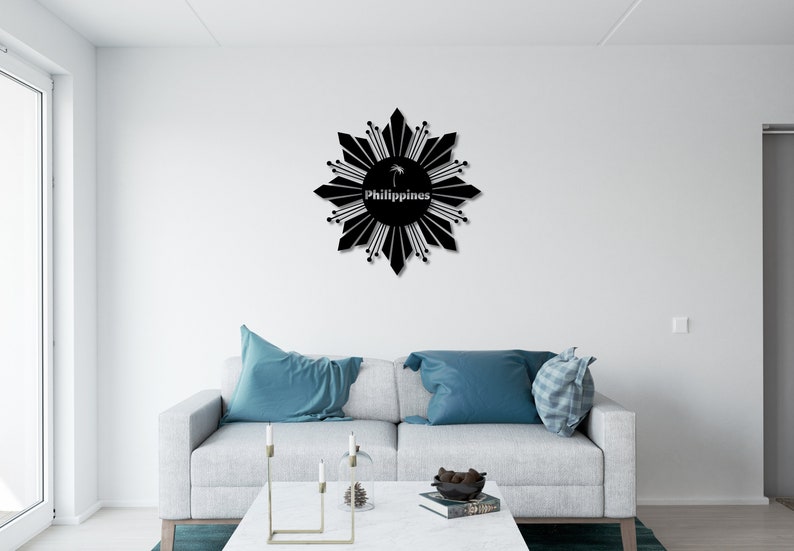 Philippines Metal Sign, Metal Wall Decor, Philippines Sun, Filipino Art