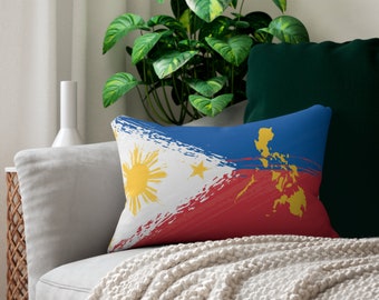 Cuscino lombare filippino, cuscino filippino, regalo per filippina, filippino, regalo per filippino-americano, bandiera delle Filippine, arte Pinoy Pinay