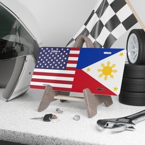 Philippines-American Vanity Plate, Gift for Filipino, Filipina, Gift for Philippine-American, Philippines License Plate, Philippines Flag