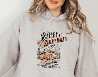 Bailey Zimmerman Country Sweatshirt | Country Music Graphic Hoodie | Country Concert Music