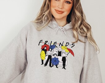 Friends Show Unisex Hoodie | Cast Of Friends Comfort Pullover | Friends Theme Hooded Sweatshirt