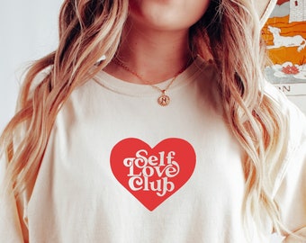 Self Love Club Comfort Colors Vintage Tee | Retro Oversized Unisex Shirt | Crewneck T-Shirt