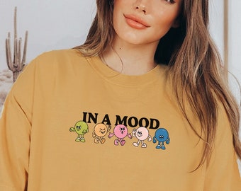 In A Mood Emotions Tee Shirt | Unisex Retro Oversized Crewneck | Comfort Colors T-Shirt