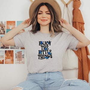 Enjoy The Little Things Comfort Tee | Butterfly Shirt | Happy Encouragement T-Shirt | Spring Time Tee image 3