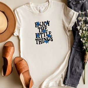 Enjoy The Little Things Comfort Tee | Butterfly Shirt | Happy Encouragement T-Shirt | Spring Time Tee image 2