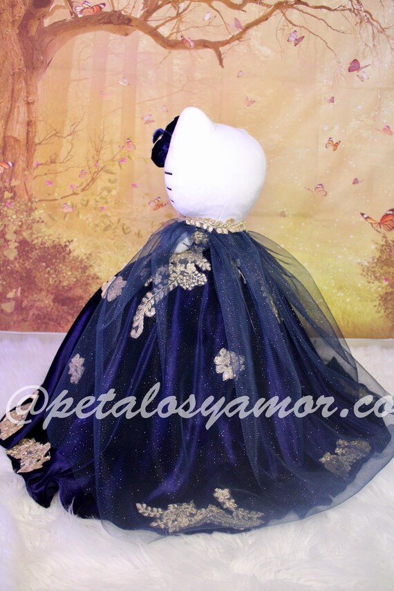 hello kitty blue dress plush Navy Blue Quinceañera Hello Kitty Last Doll main image 1