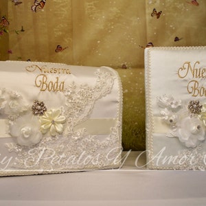 Conjunto completo de casamento: bíblia, álbum de fotos, almofadas de ajoelhamento, livro de assinaturas dos convidados, cofrinho, buquê de flores, urso, casamento, boda, XV