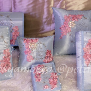 Quinceañera complete set bible, photo album, kneeling pillow, guest signature book, money box, flower bouquet, bear , wedding, boda, XV