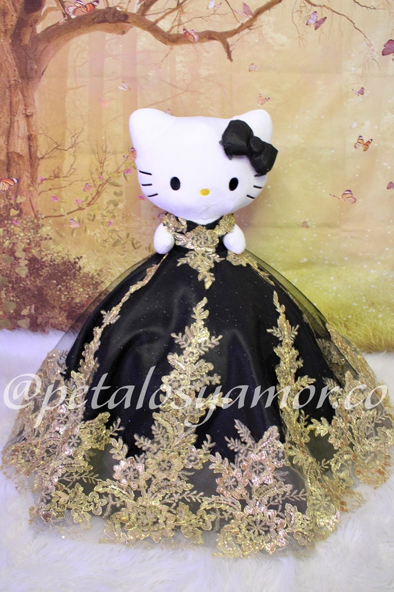 Black and Gold Quince Hello Kitty Plushie - Etsy