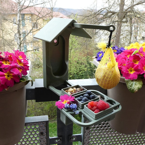 Basic 3D Printed modular Bird feeder for use with the Bird Buddy® smart camera