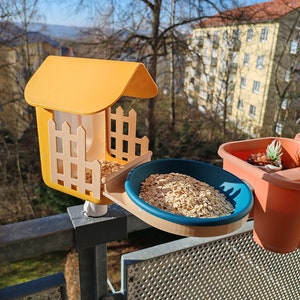 3D Printed Bath / Food extension with fence for the Bird Buddy® Futter Erweiterung / Bad mit Zaun für den Bird Buddy® Bild 2