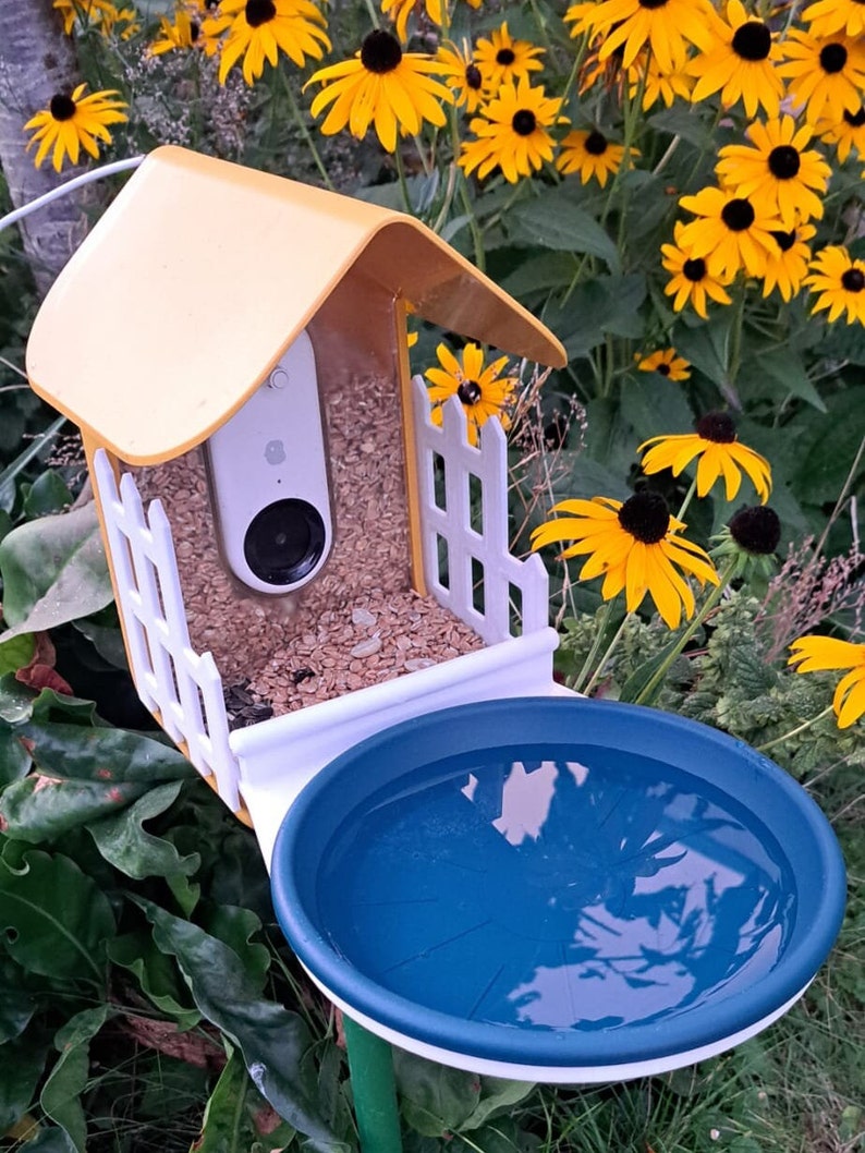 3D Printed Bath / Food extension with fence for the Bird Buddy® Futter Erweiterung / Bad mit Zaun für den Bird Buddy® Bild 1