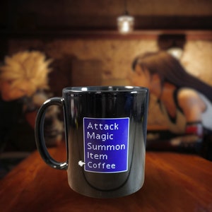 Final Fantasy 7 Battle Menu Coffee Mug | Final Fantasy 7, ff7 remake