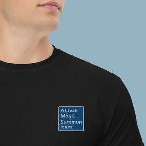 FF7 Battle Menu Embroidered T-Shirt | Final Fantasy 7, Final Fantasy viim ff7 remake